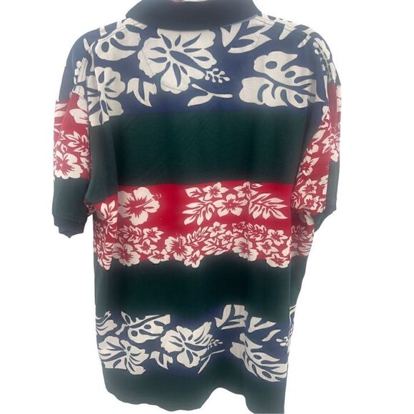 Vintage Navy blue 100 cotton short sleeve polo Hawaiian  shirt - Picture 3 of 13